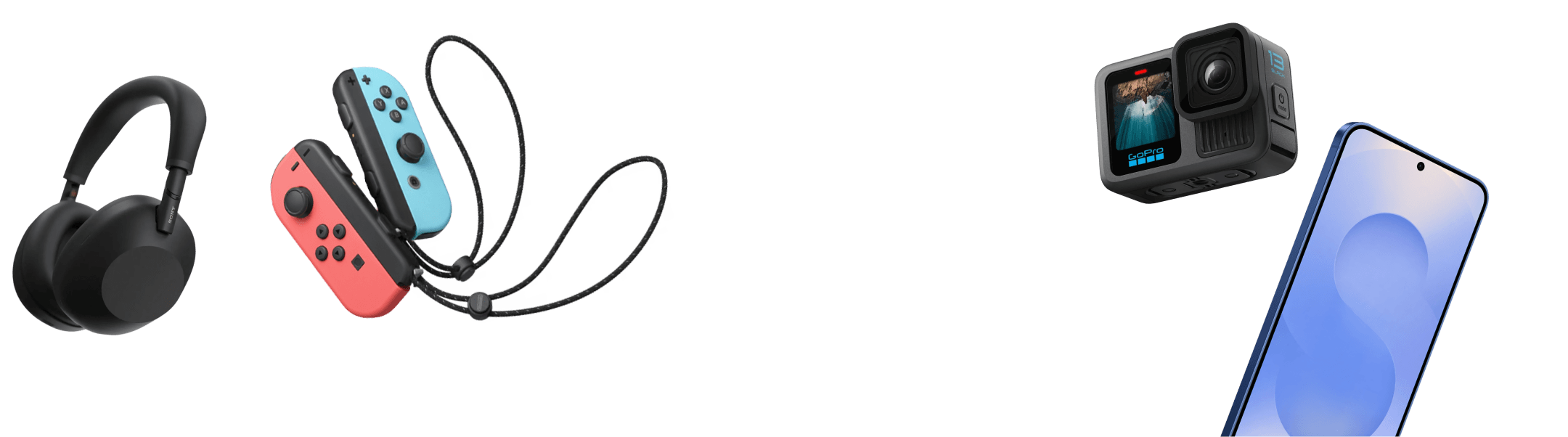 Miettechnische Geräte: Smartphone, Kamera und Controller