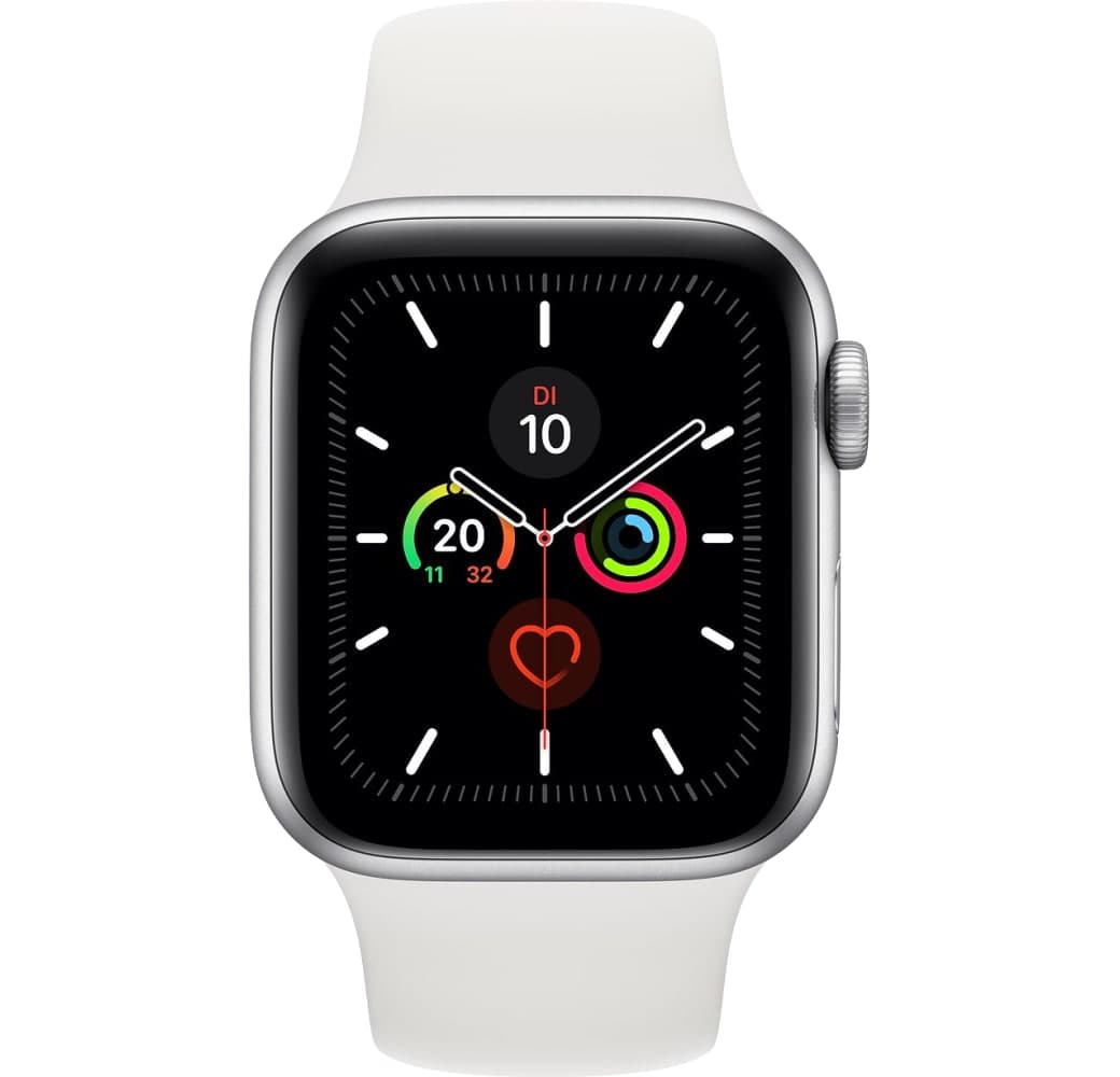 Weiß Apple Watch Series 5 GPS, Aluminiumgehäuse, 44 mm.1