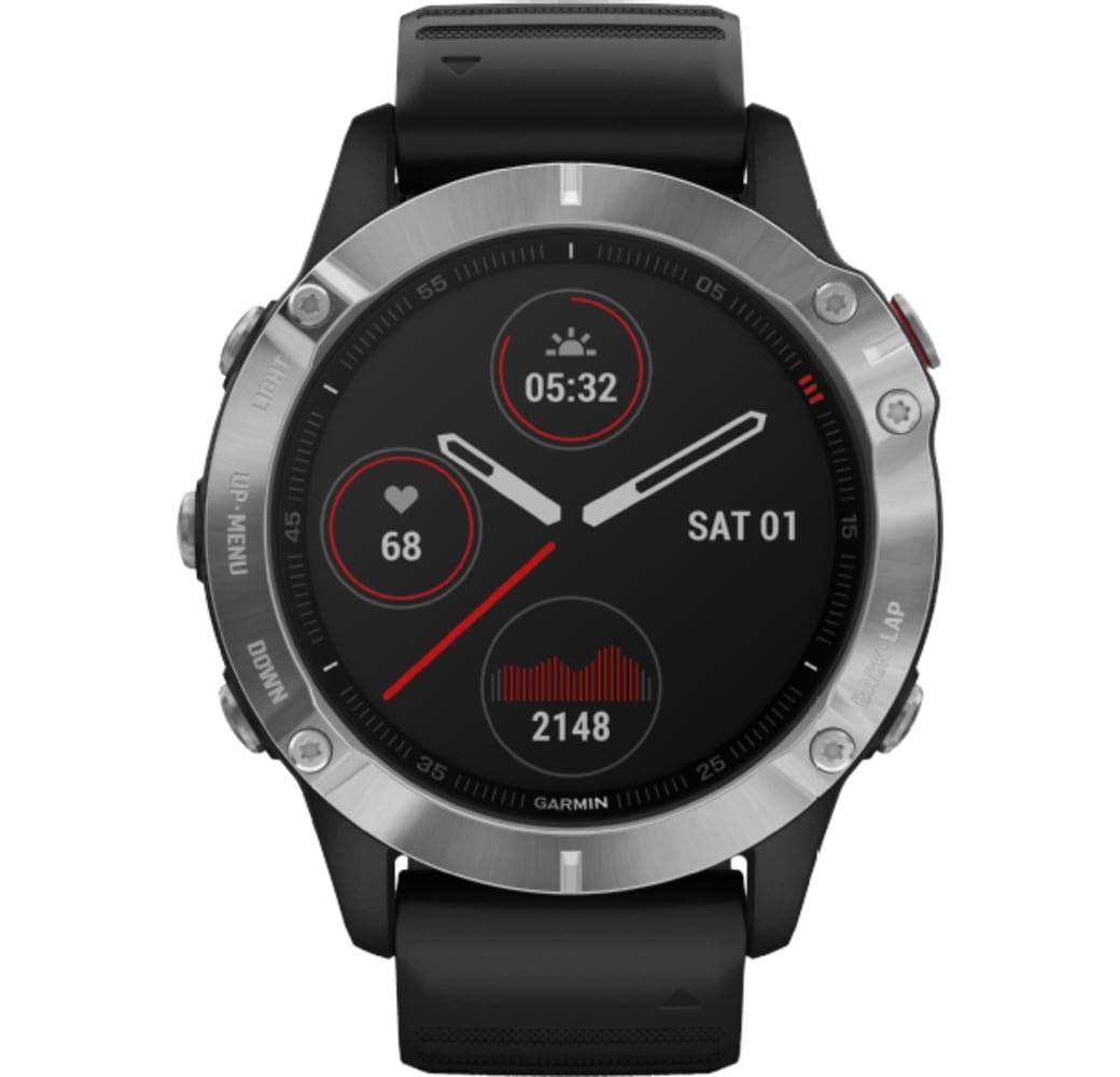 Black Garmin Fenix 6 Smartwatch, Stainless Steel, 47mm.1