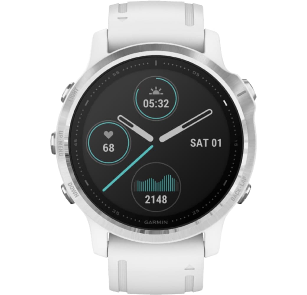 White Garmin Fenix 6s Smartwatch, Stainless Steel, 42mm.1