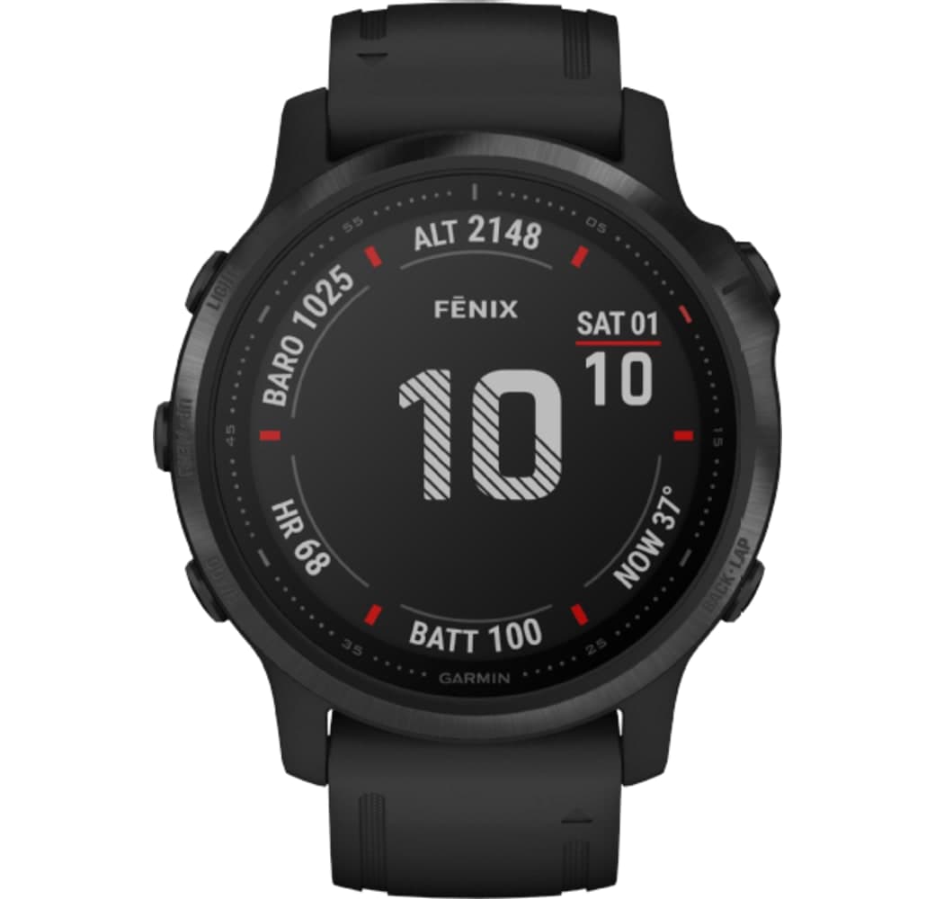 Black Garmin Fenix 6s Pro Smartwatch, Stainless Steel, 42mm.1