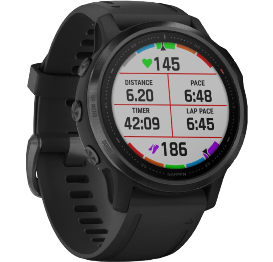 Black Garmin Fenix 6s Pro Smartwatch, Stainless Steel, 42mm.2