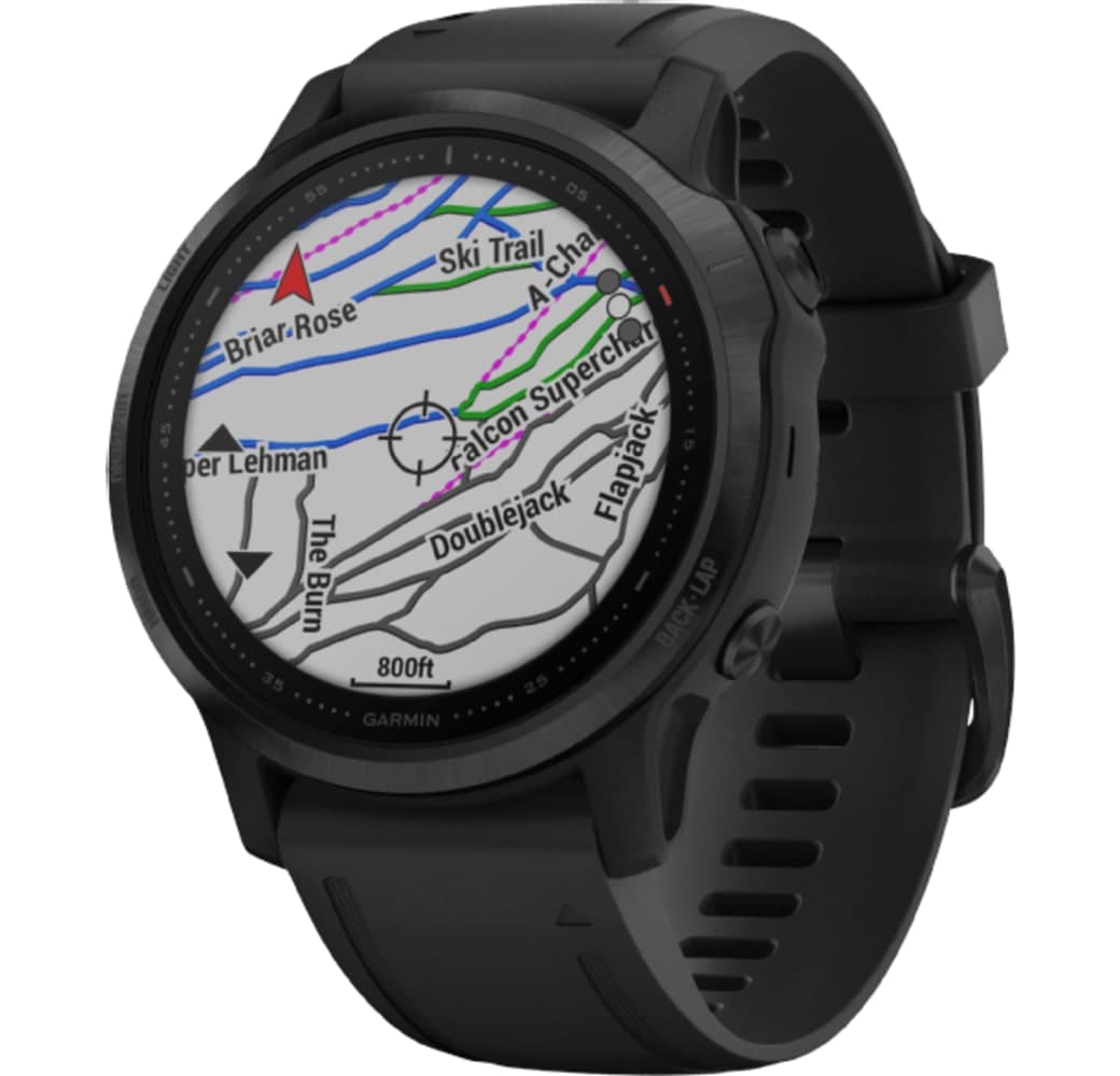 Black Garmin Fenix 6s Pro Smartwatch, Stainless Steel, 42mm.3