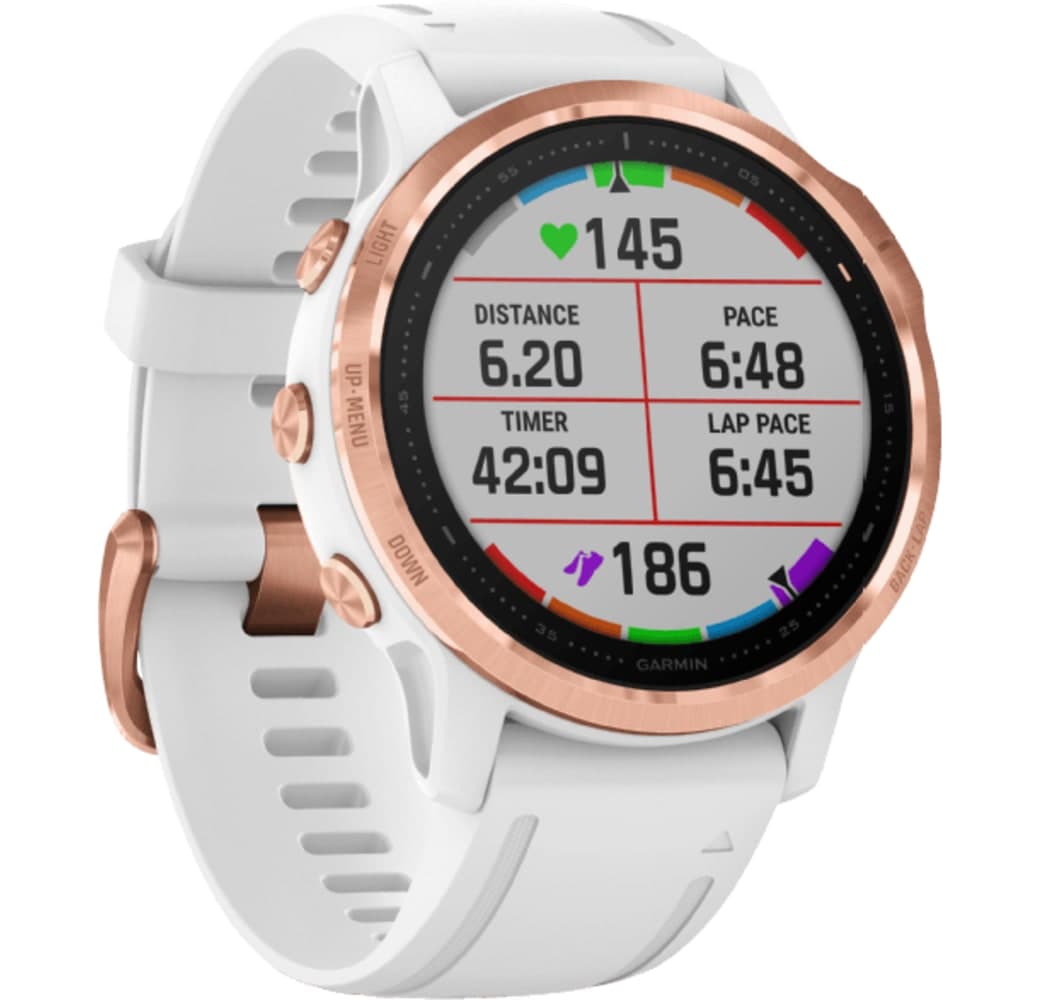 White Garmin Fenix 6s Pro Smartwatch, Stainless Steel, 42mm.2