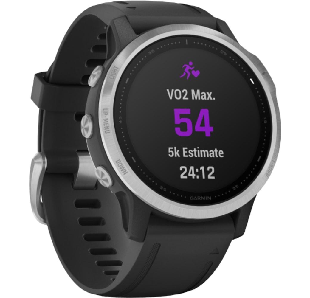 Black Garmin Fenix 6s Smartwatch, Stainless Steel, 42mm.2