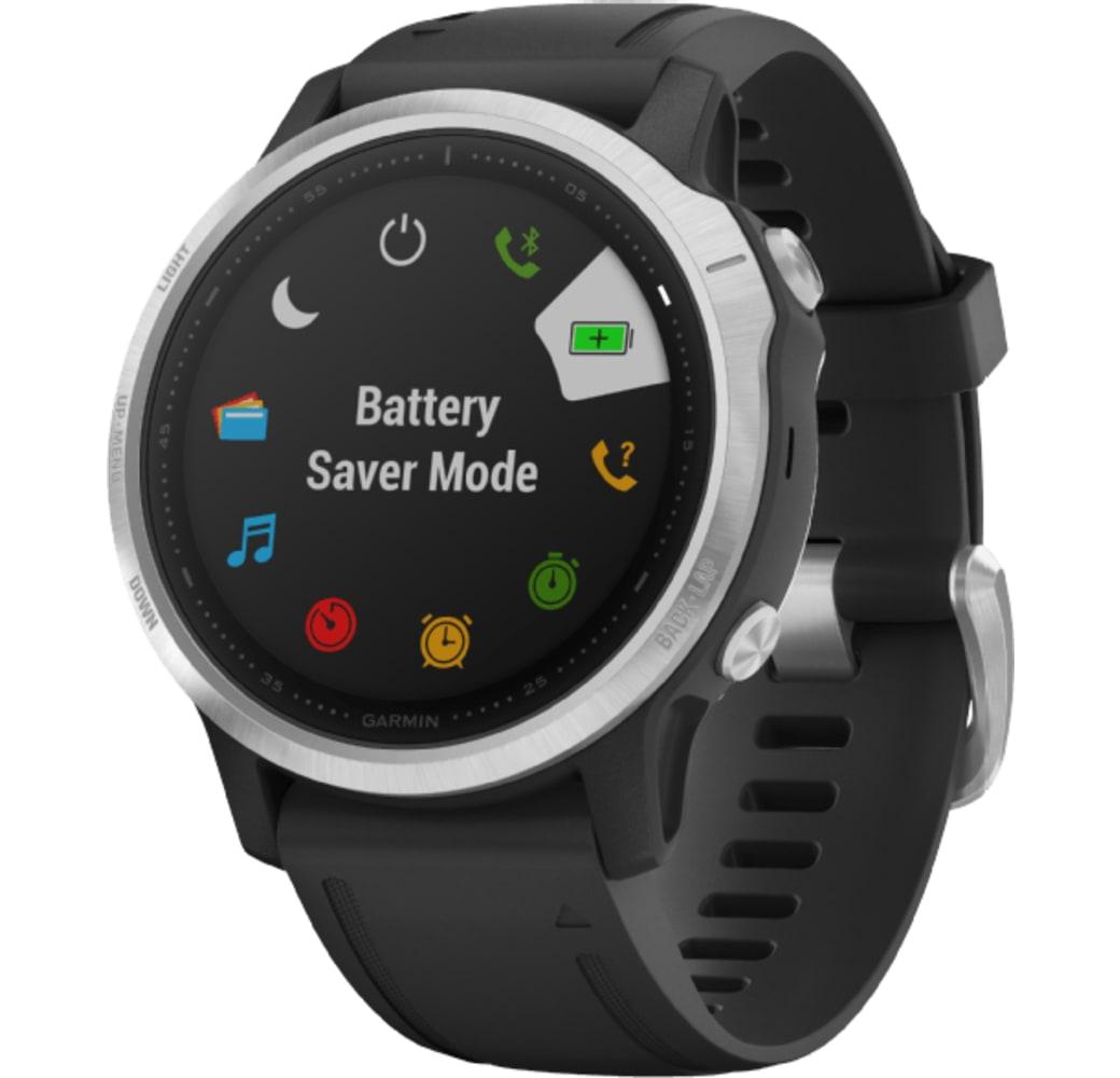 Black Garmin Fenix 6s Smartwatch, Stainless Steel, 42mm.3