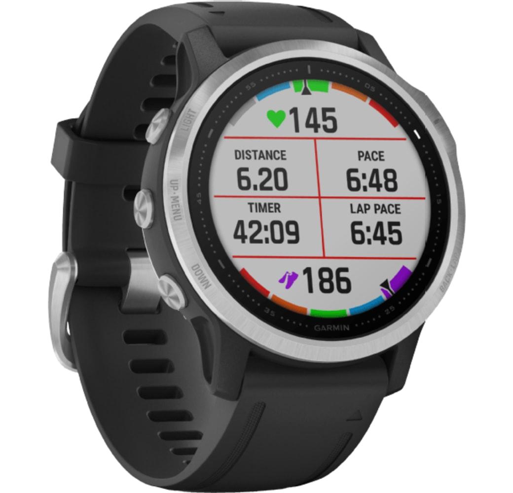 Black Garmin Fenix 6s Smartwatch, Stainless Steel, 42mm.4