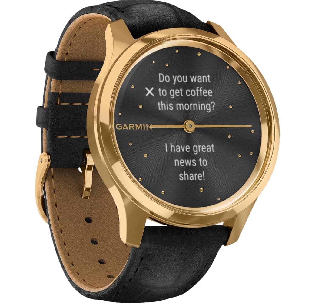 Black Garmin Vivomove Luxe Smartwatch, Stainless Steel, 42mm.3