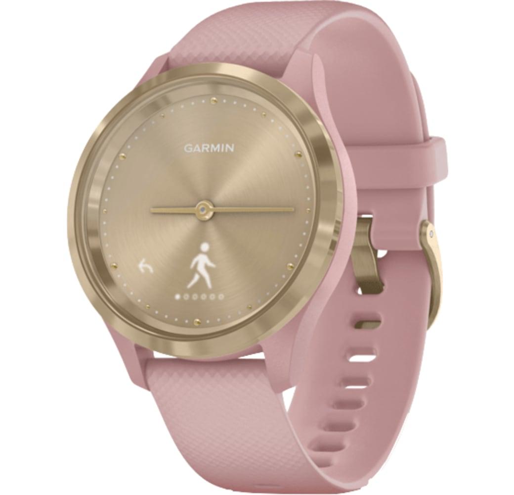 Dust Rose Garmin Vivomove 3s Smartwatch, Stainless Steel, 39mm.2