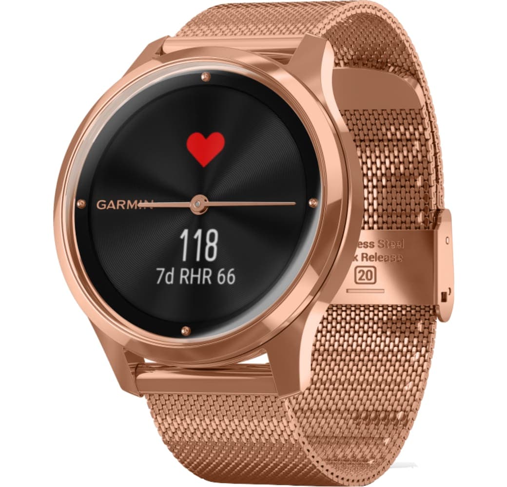 Rosegold Garmin Vivomove Luxe Smartwatch, Stainless Steel, 42mm.2