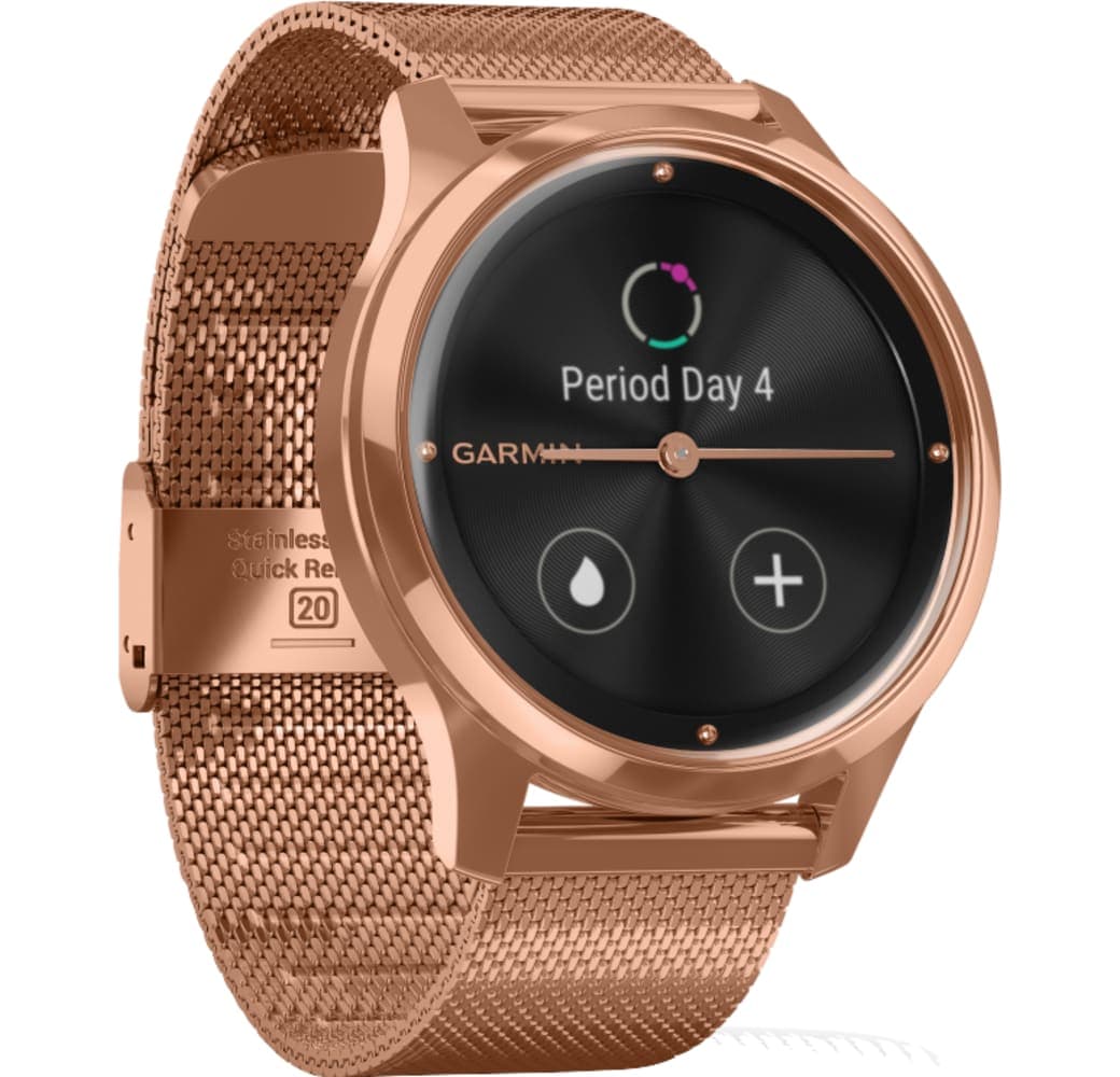 Rosegold Garmin Vivomove Luxe Smartwatch, Stainless Steel, 42mm.3