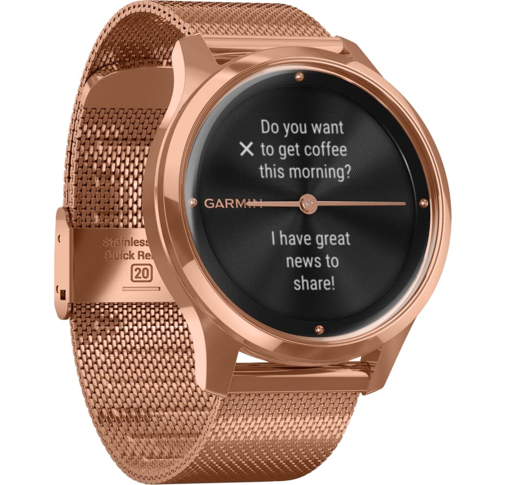 Rosegold Garmin Vivomove Luxe Smartwatch, Stainless Steel, 42mm.4