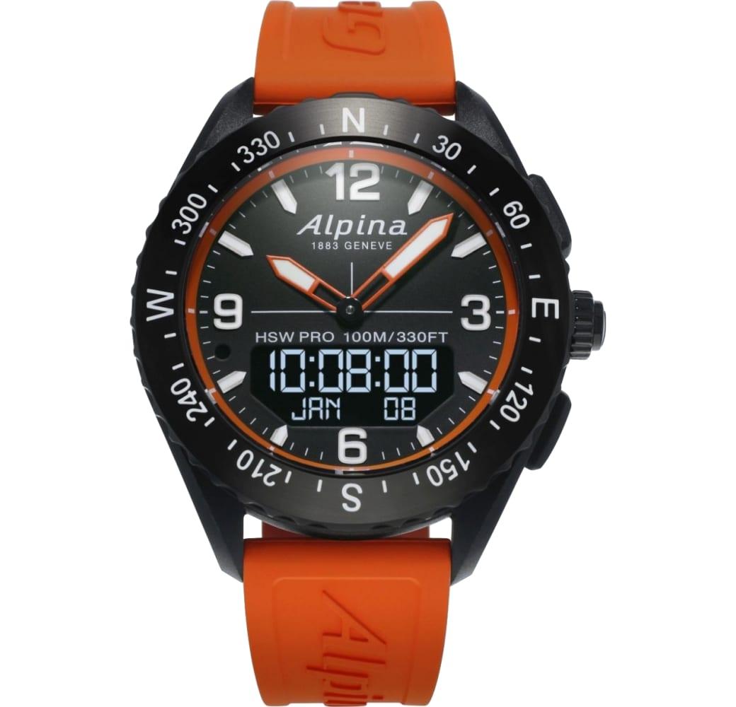 Orange / Schwarz-Orange Alpina AlpinerX Smartwatch, Edelstahlgehäuse, 45 mm.1