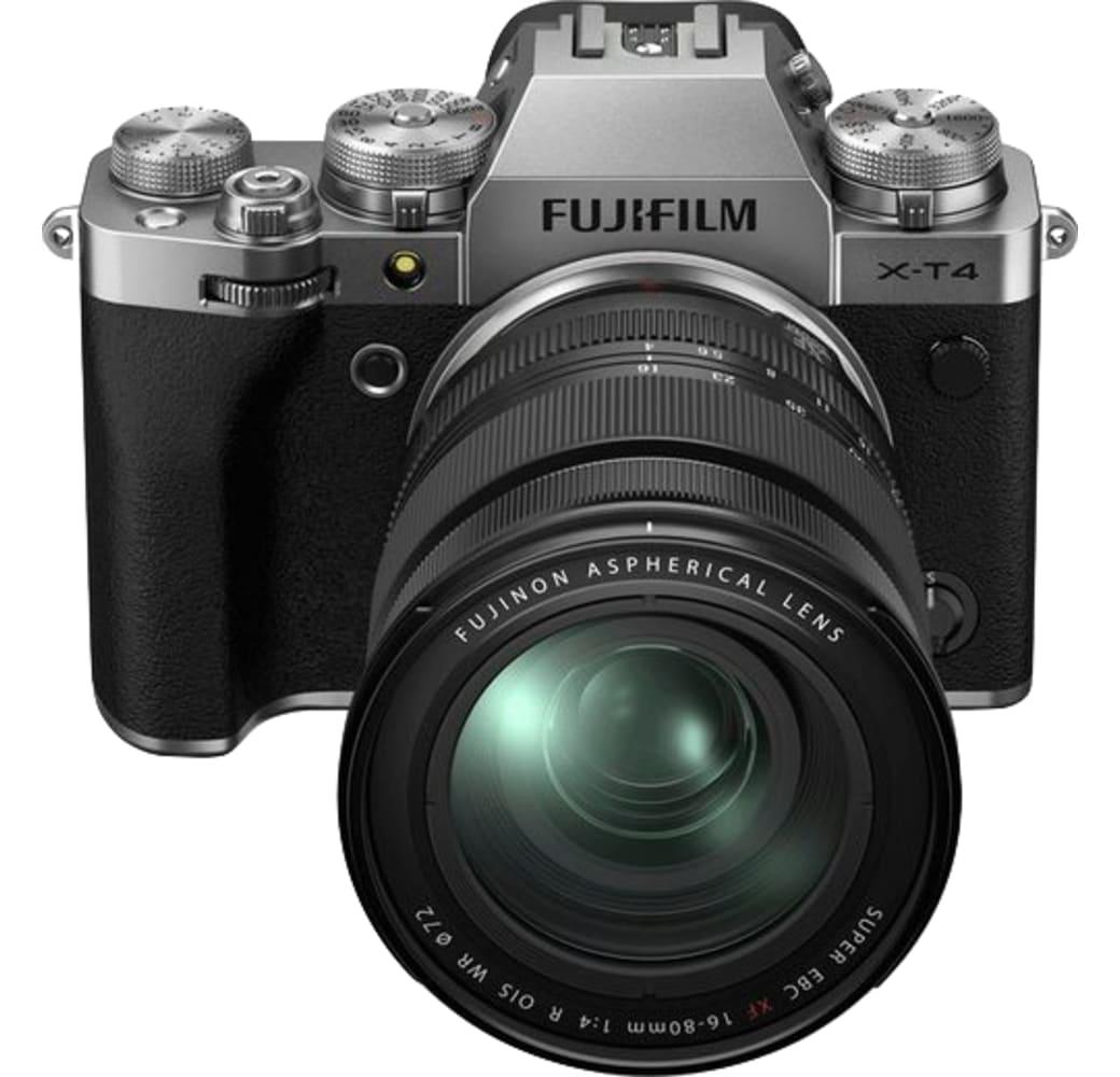 Zilver Fujifilm X-T4 Systeemcamera, met lens XF 16-80mm f/4 R OIS WR.2