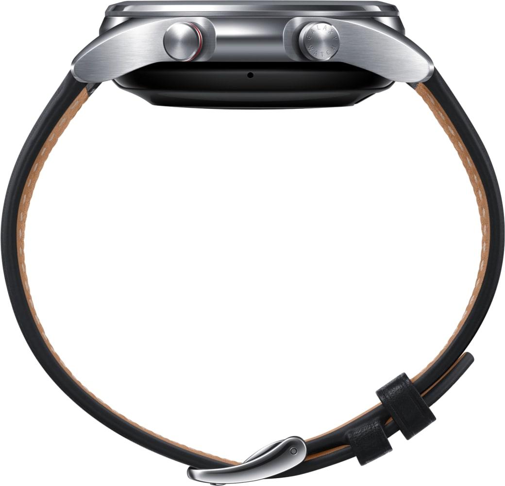 Mystic Silver Samsung Galaxy Watch3 (LTE), 41mm Stainless steel case, Real leather band.3