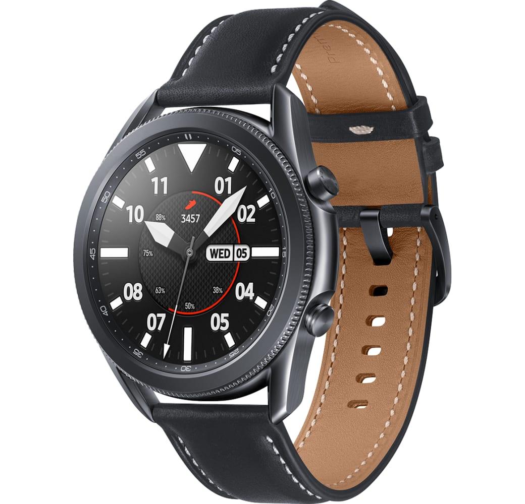 Negro Samsung Galaxy Watch 3 (LTE), 45mm Caja de acero inoxidable, correa de cuero auténtico.1
