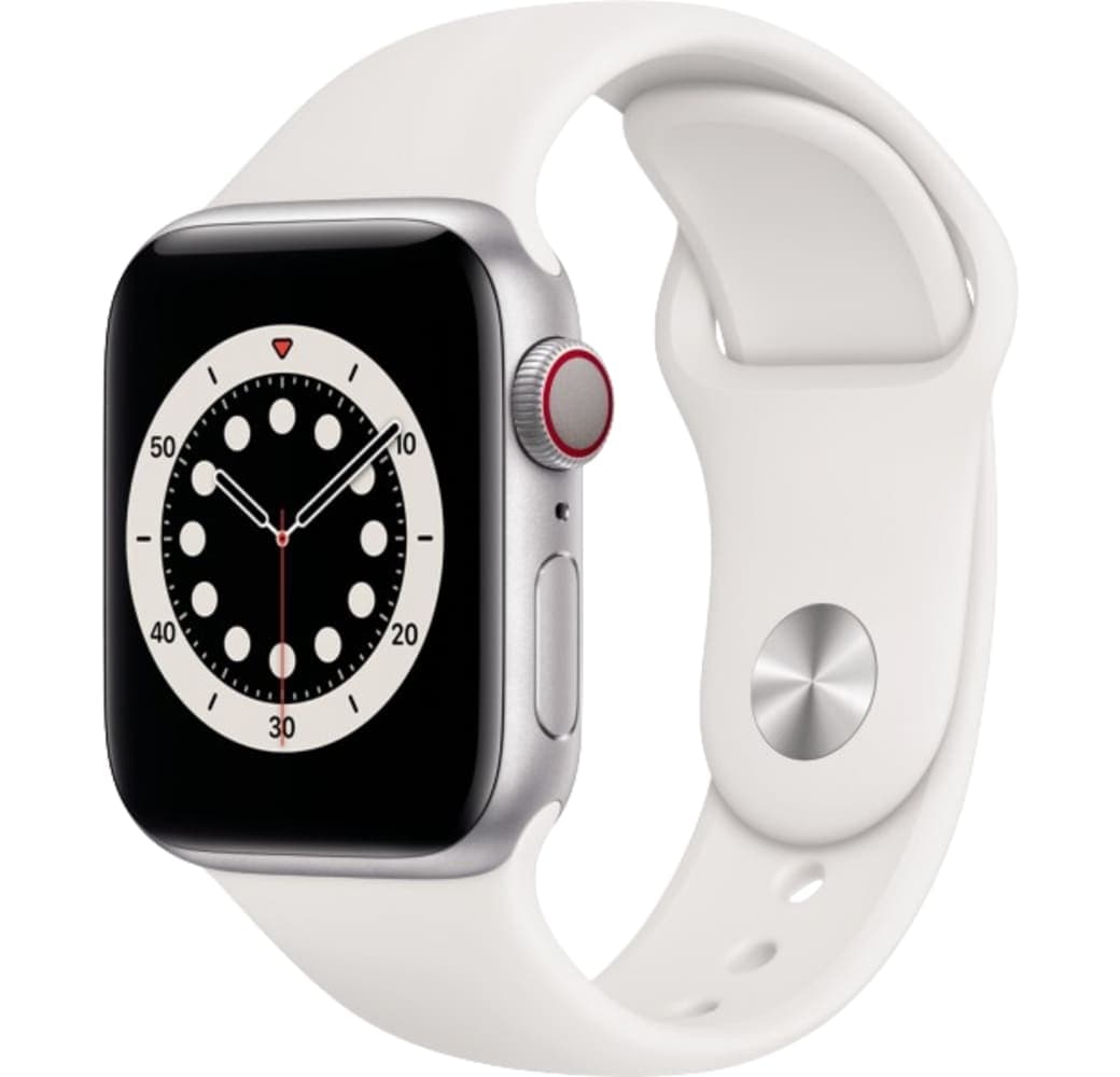 Weiß Apple Watch Series 6 GPS + Cellular, Aluminiumgehäuse, 44 mm.1
