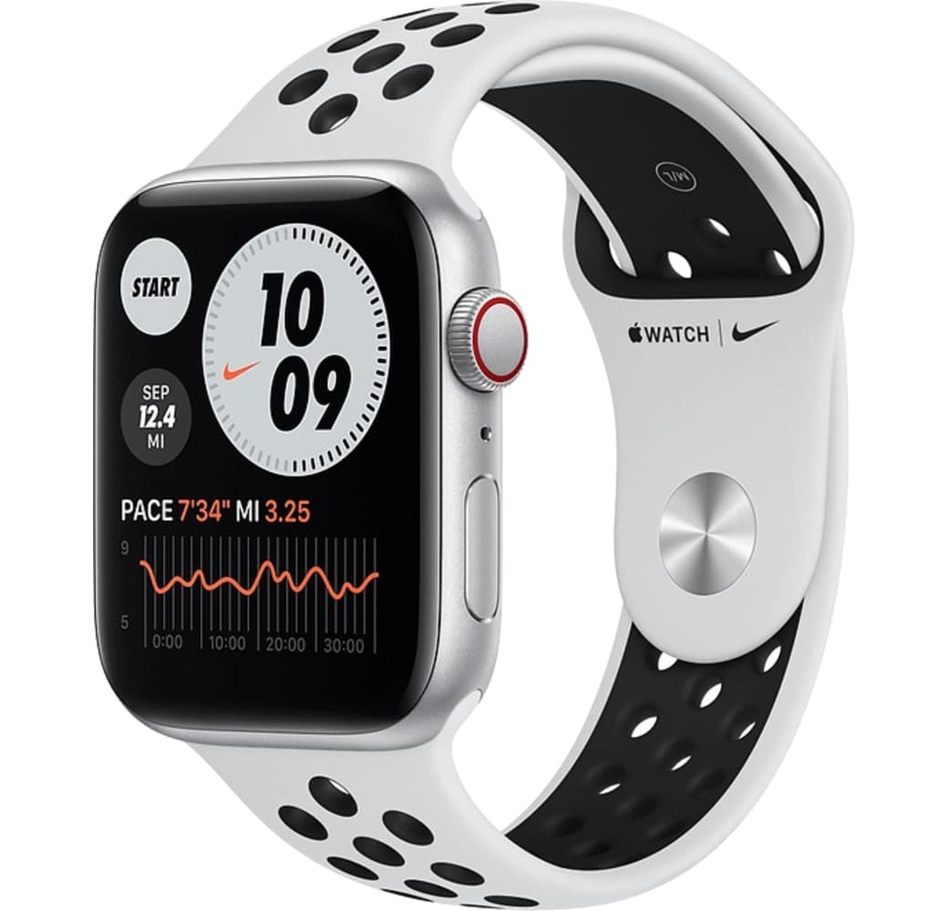 Platinum/black Apple Watch Nike SE GPS + Cellular, Aluminium case, 40mm.1