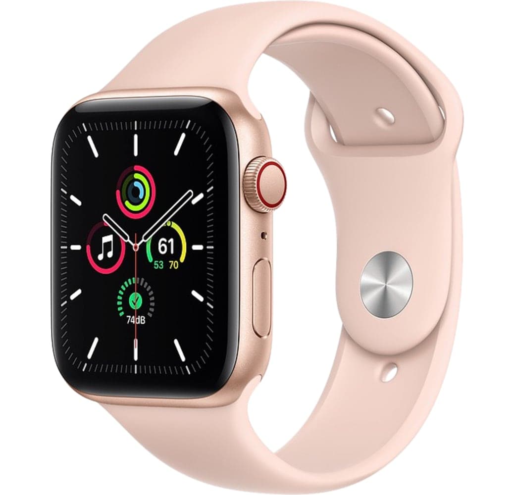 Zand roze Apple Watch SE GPS + mobiel, Aluminium behuizing, 44 mm.1