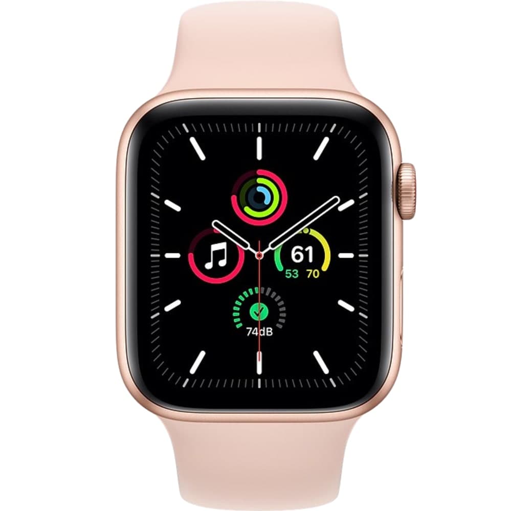 Zand roze Apple Watch SE GPS + mobiel, Aluminium behuizing, 44 mm.2
