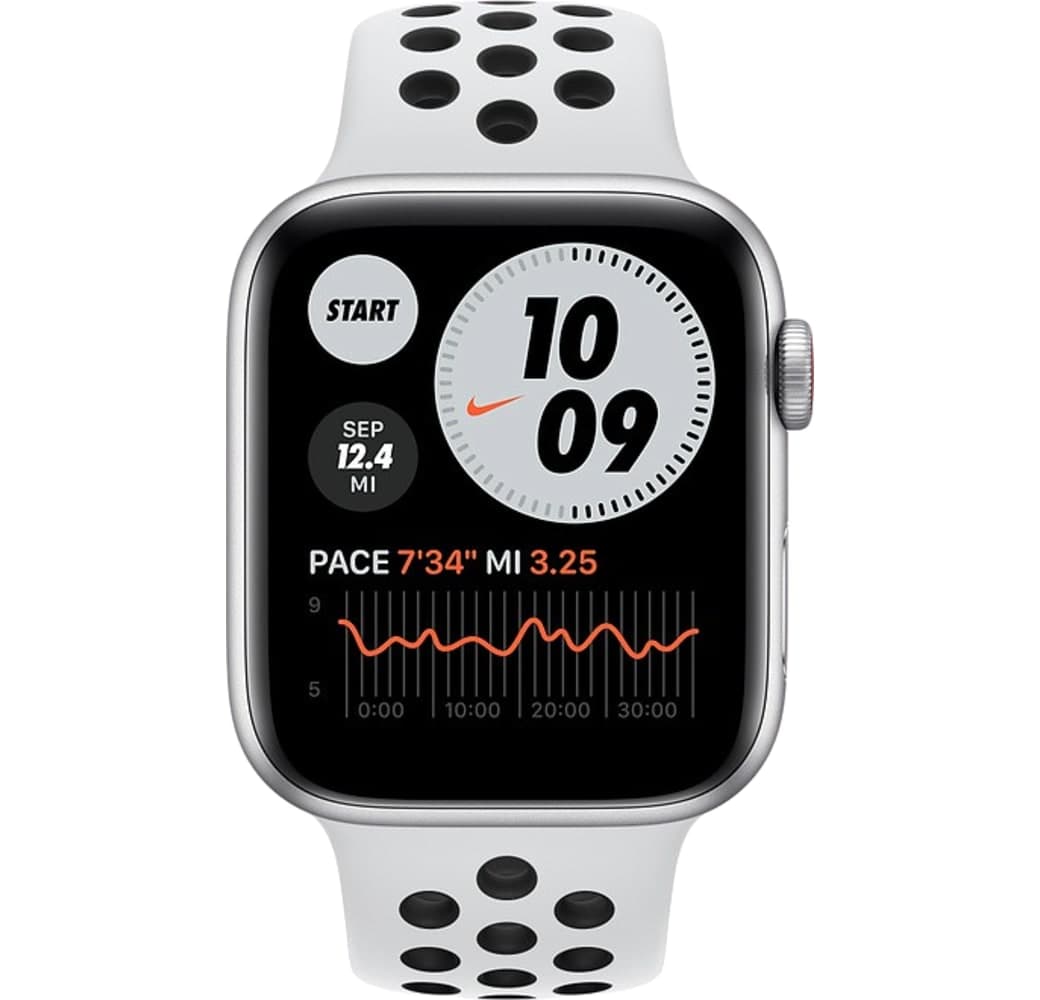 Platinum/black Apple Watch Nike SE GPS + Cellular, Aluminium case, 40mm.2