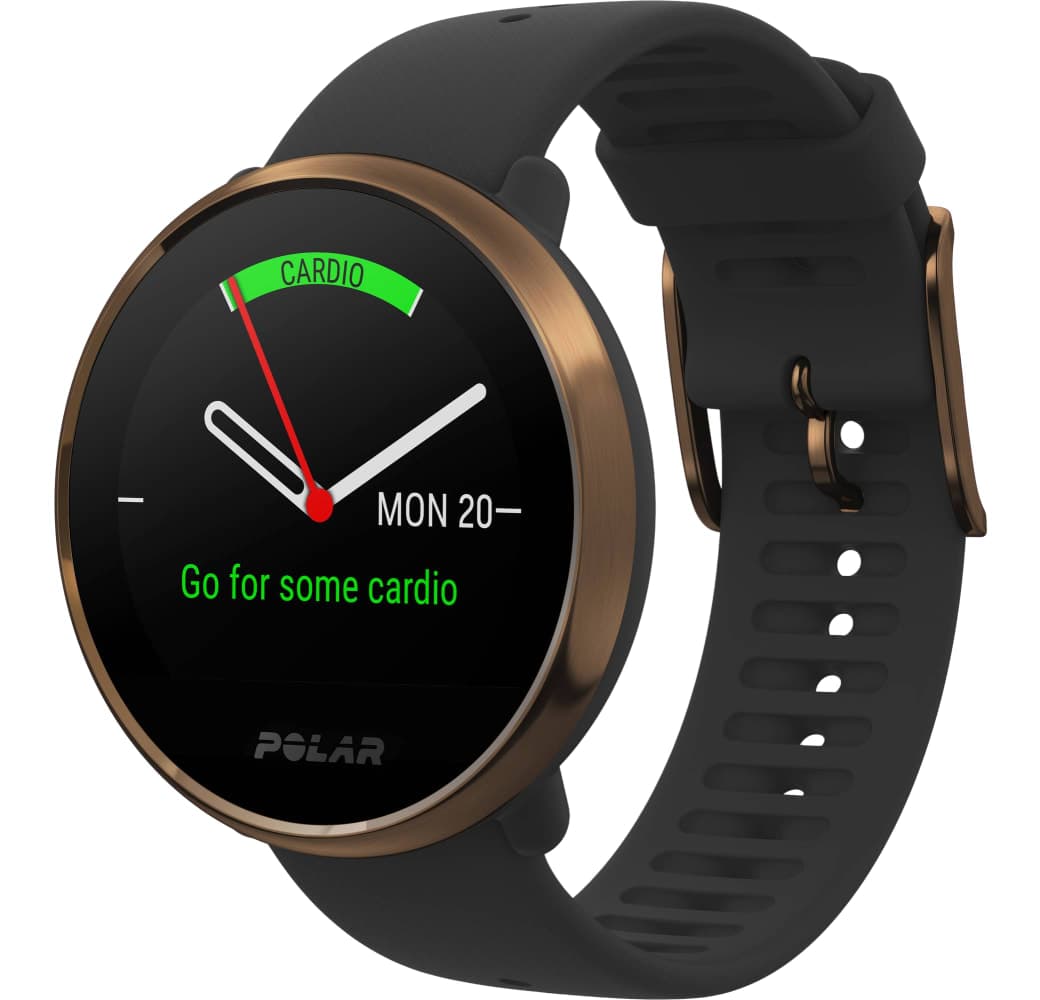 Schwarz und Kupfer Polar Ignite M/L Smartwatch, verstärktes Polymergehäuse, 43 mm.1
