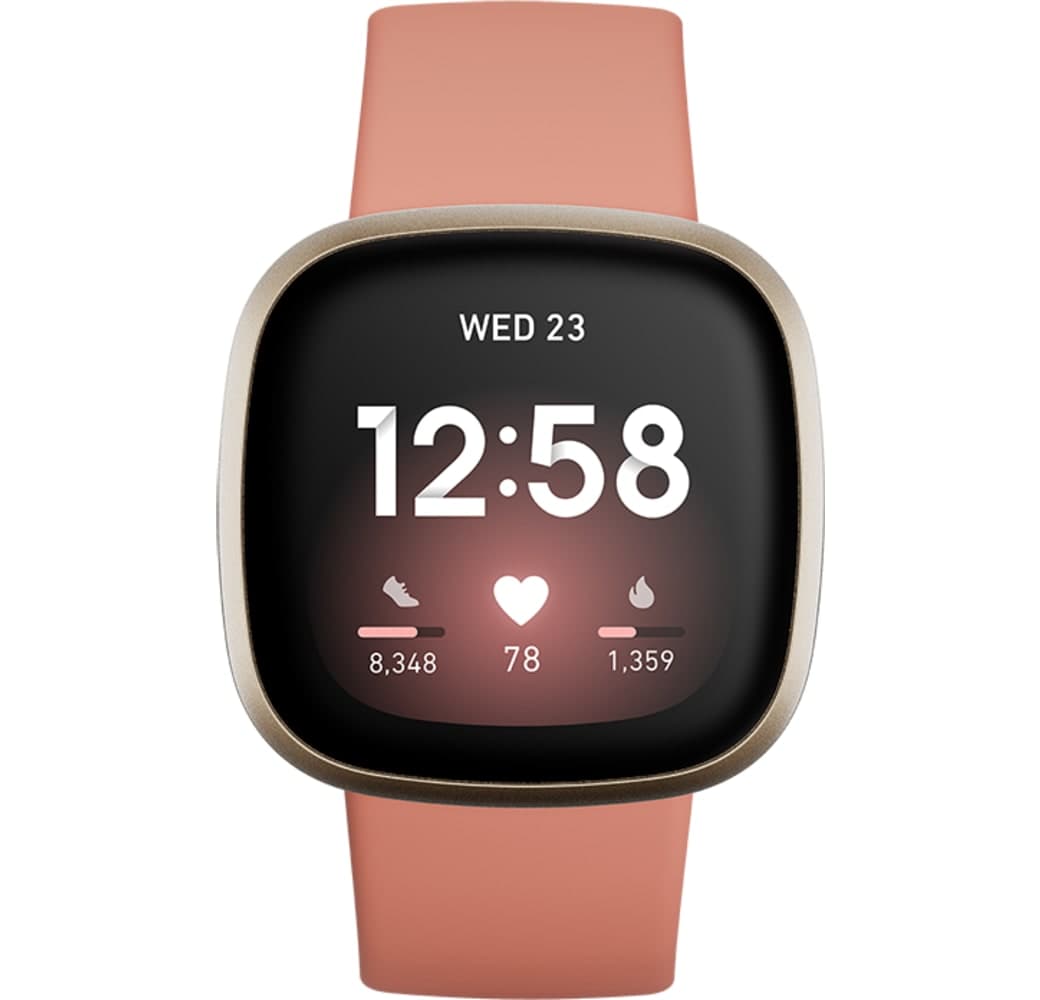 Clay & Soft gold Fitbit Versa 3 Smartwatch, Aluminium, 41mm.2