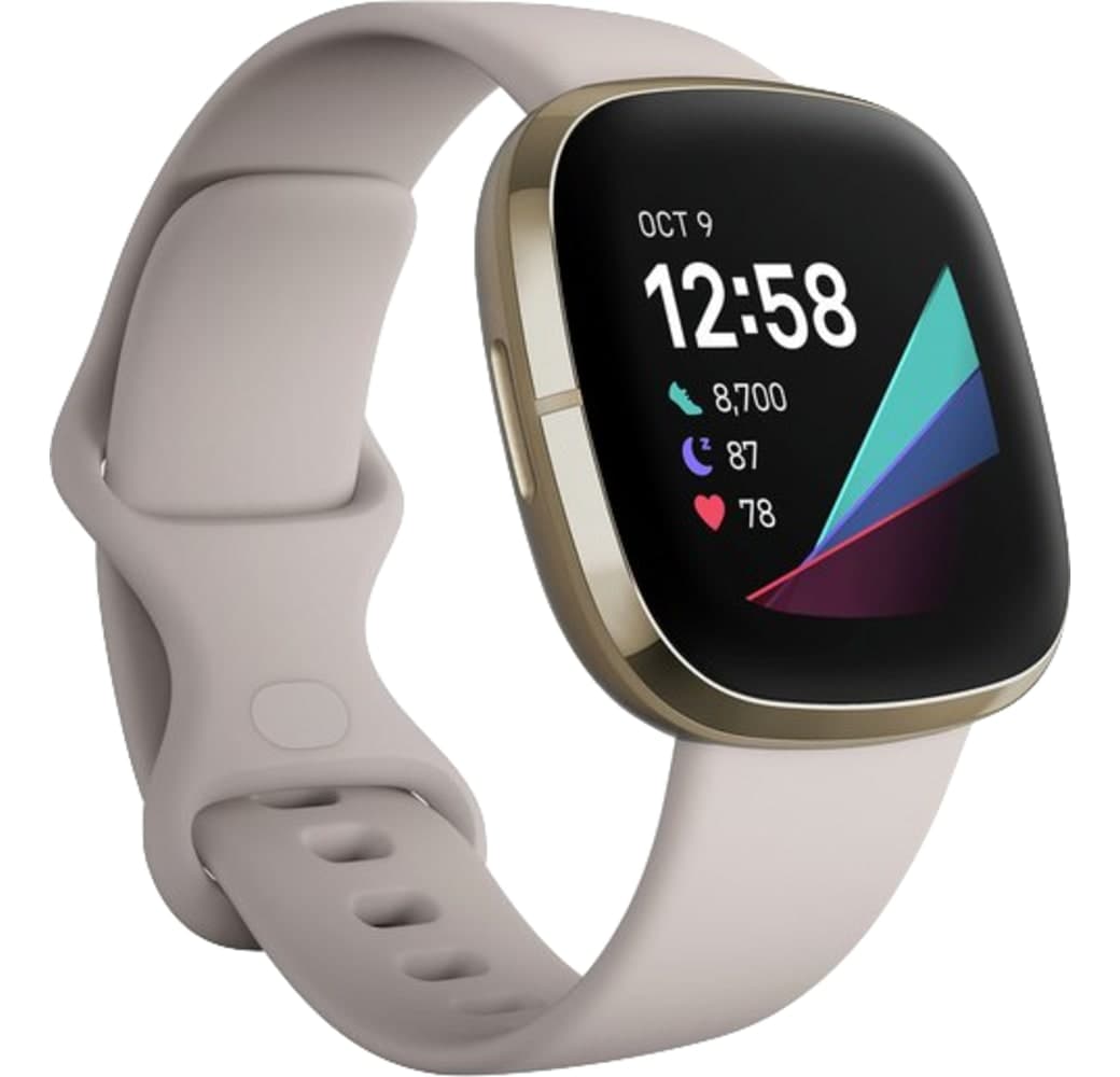 Lunar white & Soft gold Fitbit Sense Smartwatch, Stainless steel case, 41mm.1