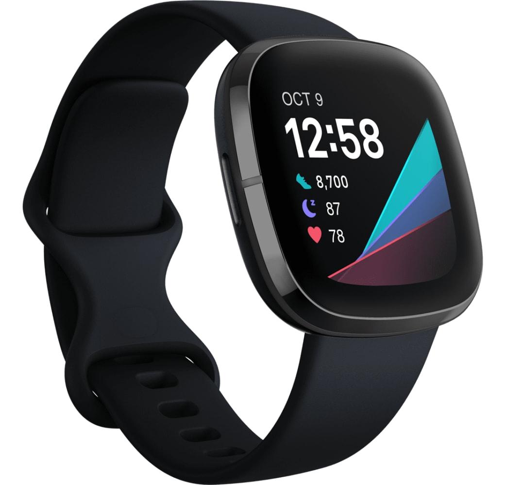 Kohlenstoff und Graphit Fitbit Sense Smartwatch, Stainless steel case, 41mm.1