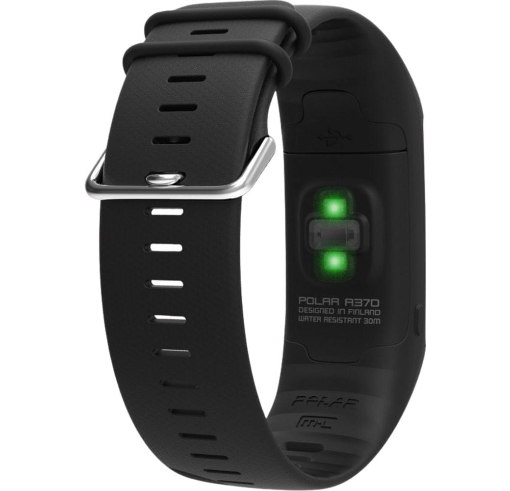 Zwart Polar A370 M/L smartwatch, Thermoplastisch Behuizing, 44 mm.3