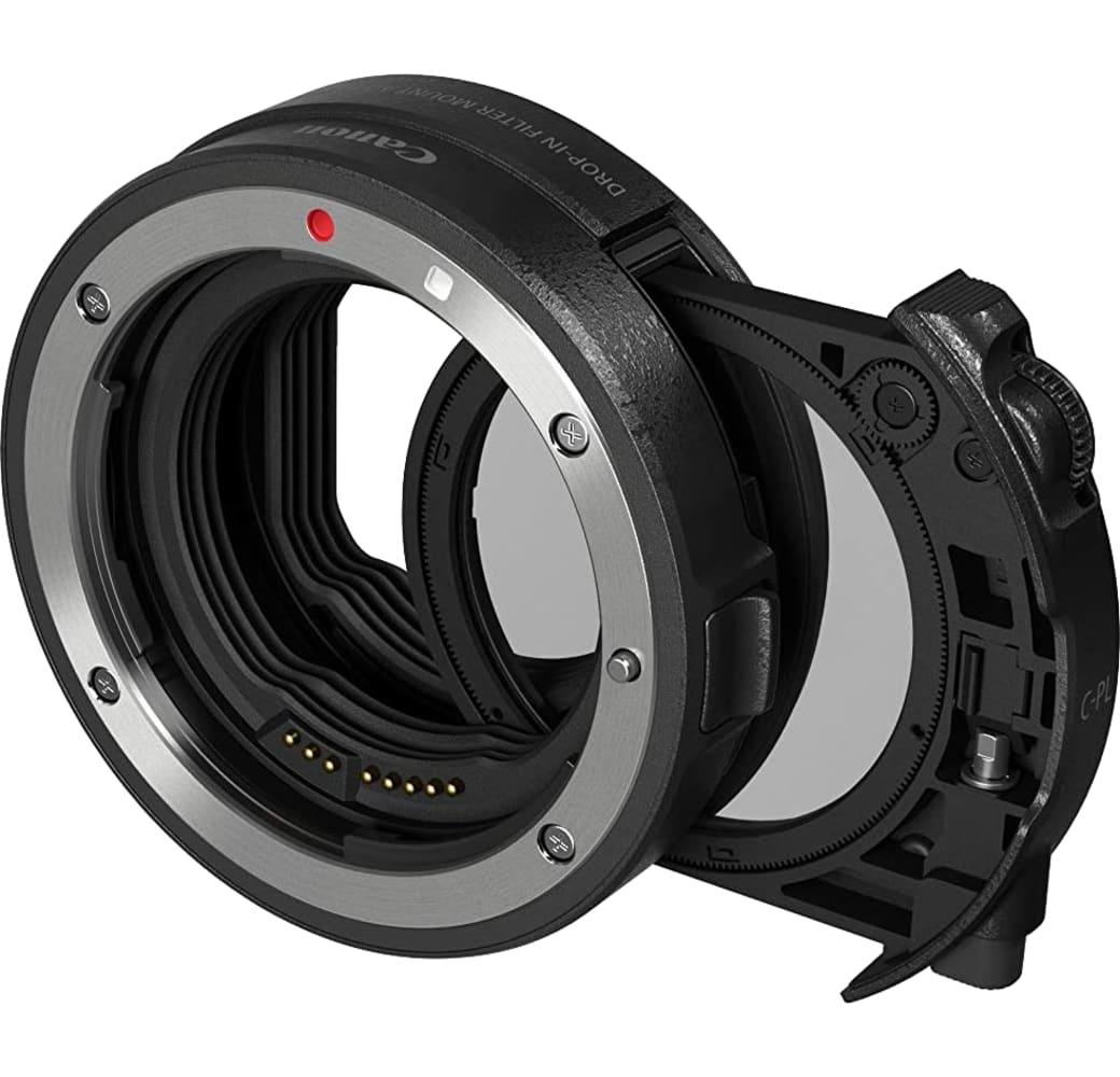 Schwarz Canon EF-EOS R-Adapter mit CPL-Filter.1