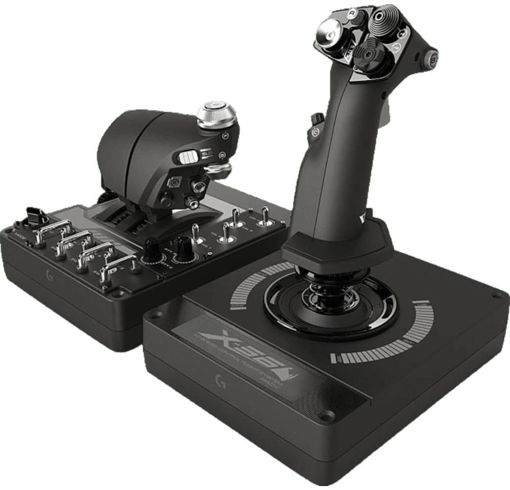 Negro Logitech X56 HOTAS Flight Simulator Controller.1