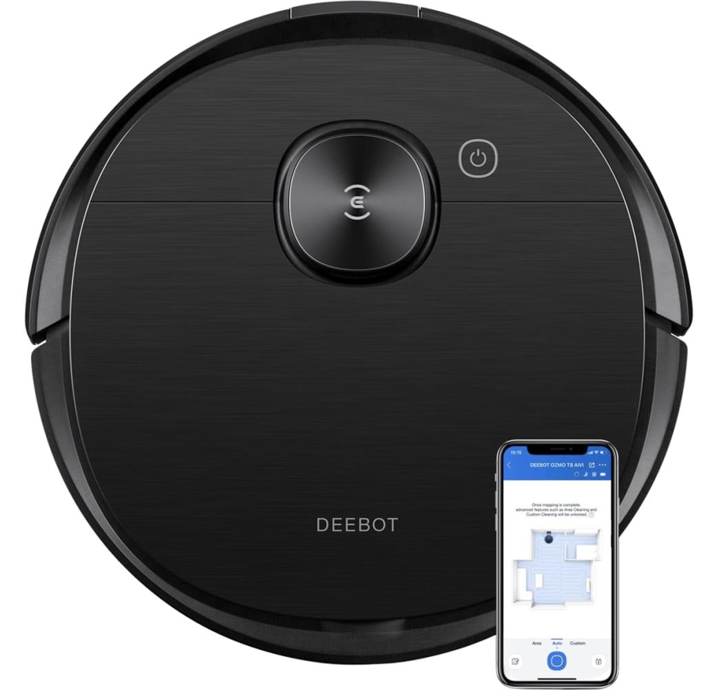 Black Ecovacs Deebot OZMO T8 AIVI Vacuum & Mop Robot Cleaner.1