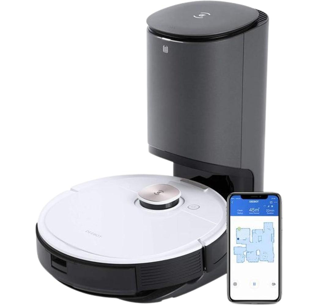 Blanco Ecovacs DEEBOT OZMO T8+ Vacuum & Mop Robot Cleaner with Dirt Disposal Station.1