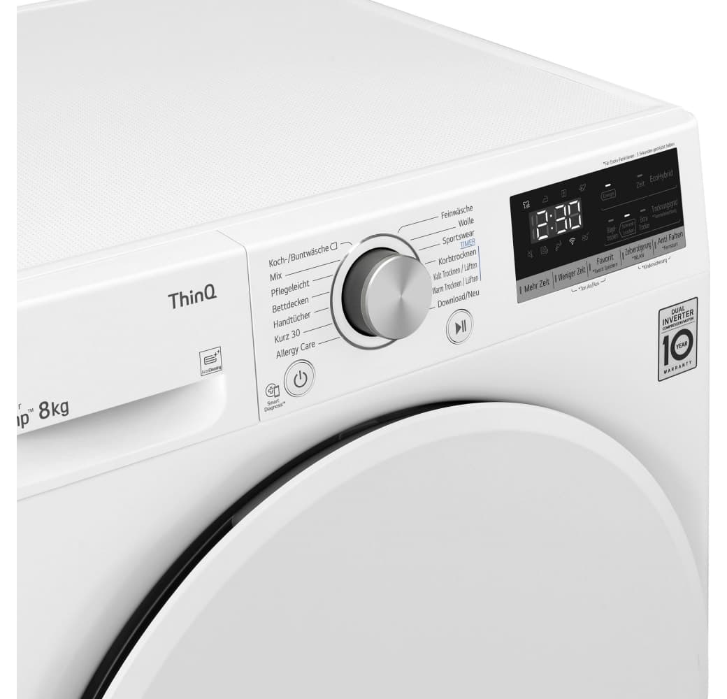 Weiß LG Wärmepumpentrockner V3RT8.2