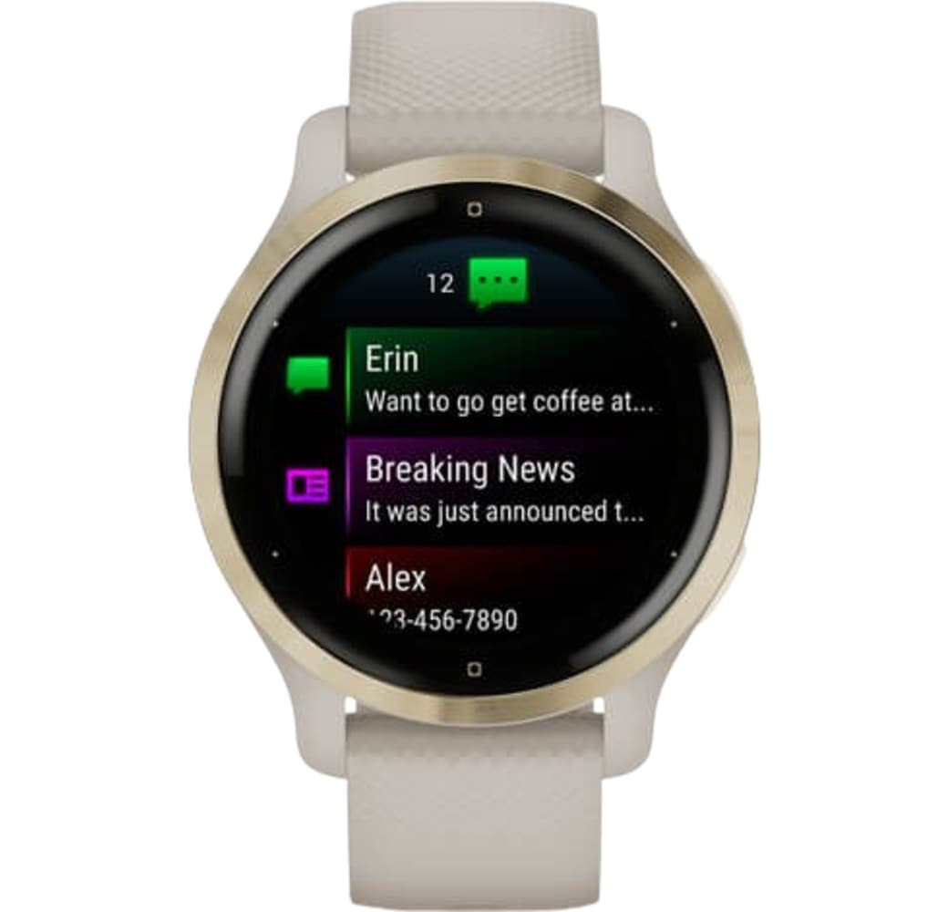 Beige / Light Gold Garmin Venu 2S Smartwatch, Fiber reinforced polymer case, 40mm.2