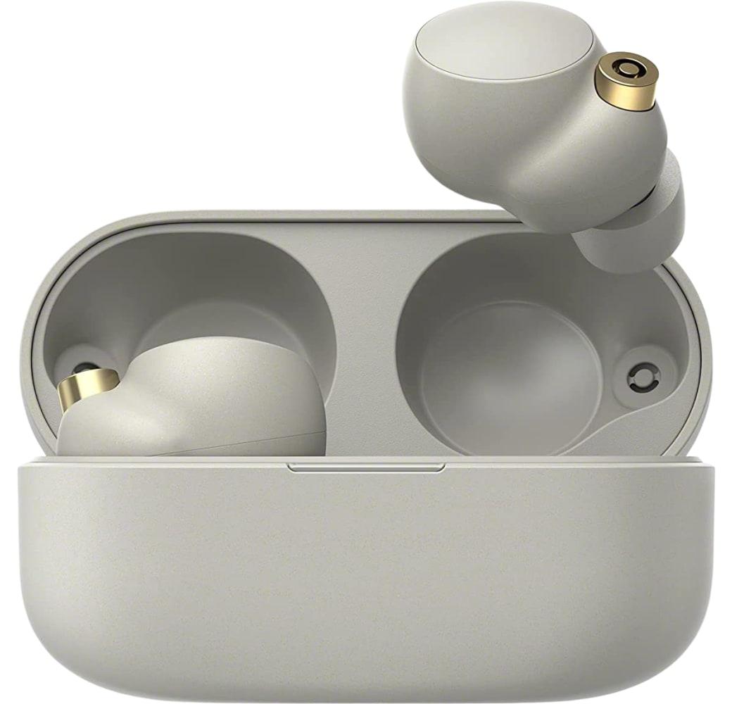 Silver Sony WF-1000 XM4 Noise-cancelling In-ear Bluetooth Headphones.3