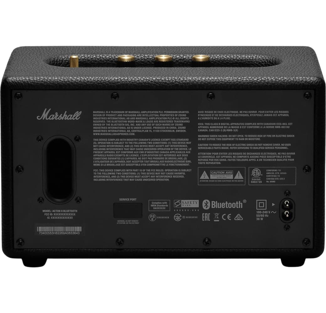 Negro Altavoz inalámbrico Marshall Acton II BT - Bluetooth.5