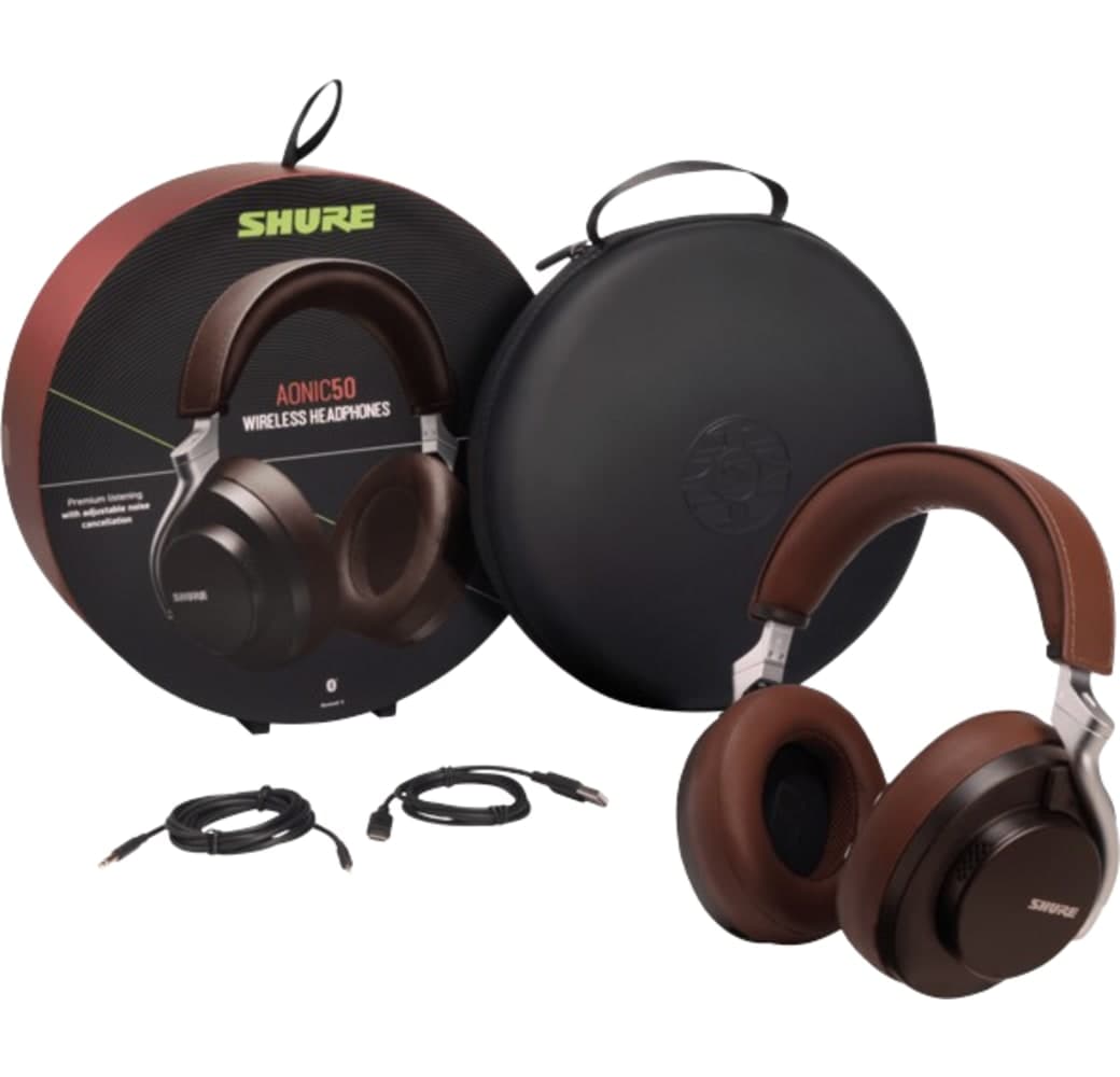 Brown Headphones Shure Aonic 50 Noise-cancelling Over-ear Bluetooth headphones.4