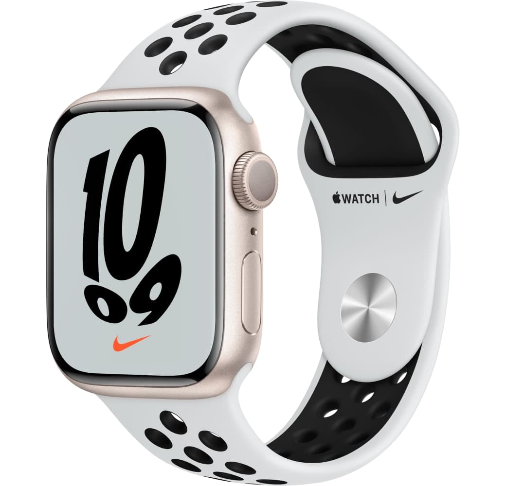 Starlight Apple Watch Nike Series 7 GPS + mobiel, Aluminium behuizing, 45 mm.1