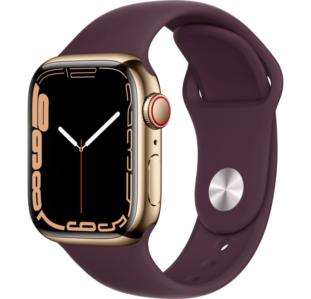 Gold Apple Watch Series 7 GPS + Cellular, caja de acero inoxidable, 41 mm.1