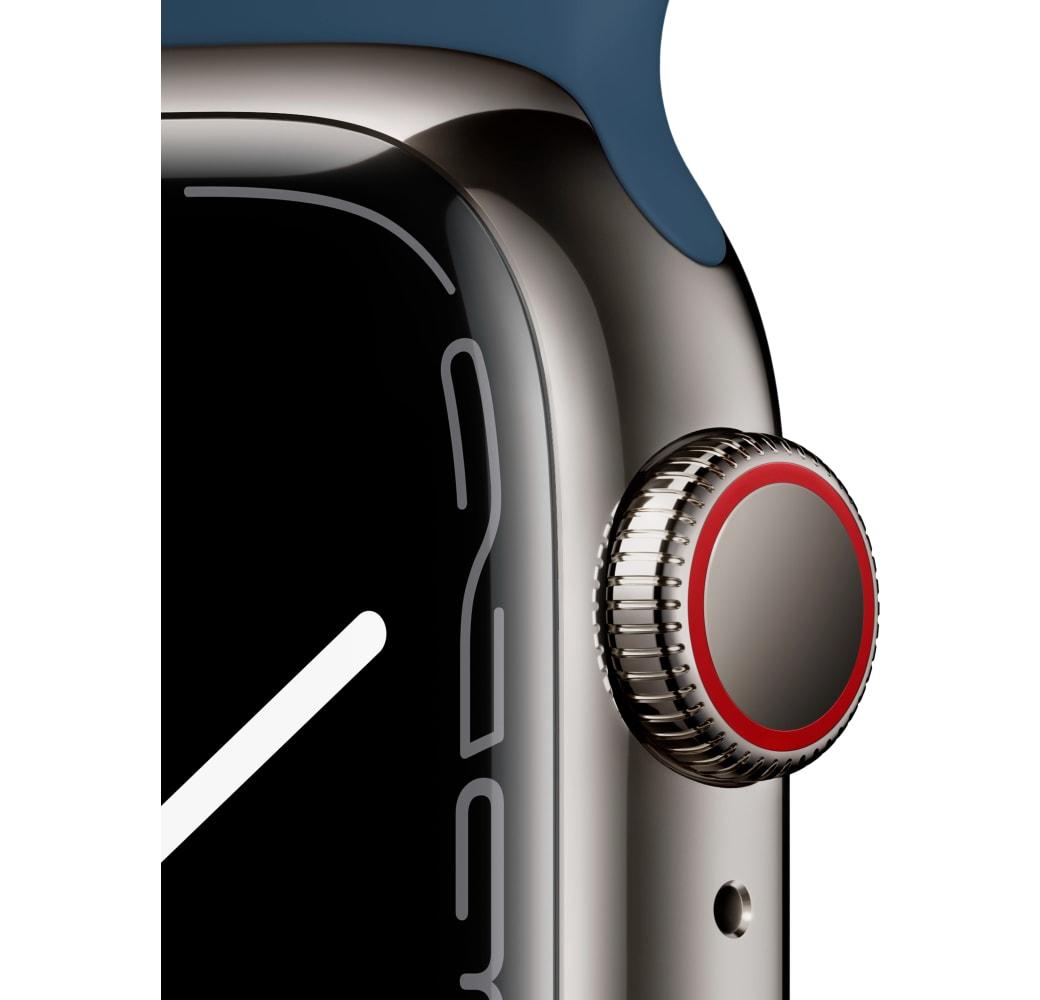 Graphite Apple Watch Series 7 GPS + Cellular, Stainless Steel Case, 41mm.3