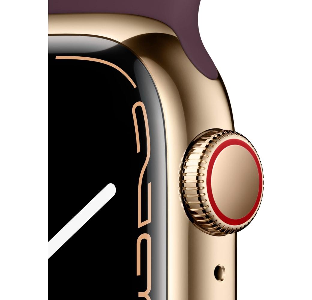 Gold Apple Watch Series 7 GPS + Cellular, Edelstahlgehäuse, 45 mm.3
