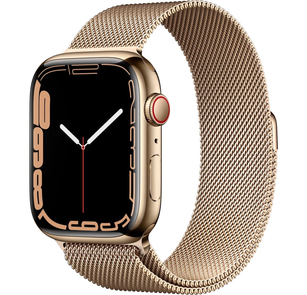 Gold Apple Watch Series 7 GPS + mobiel, roestvrijstalen behuizing, 41 mm.1