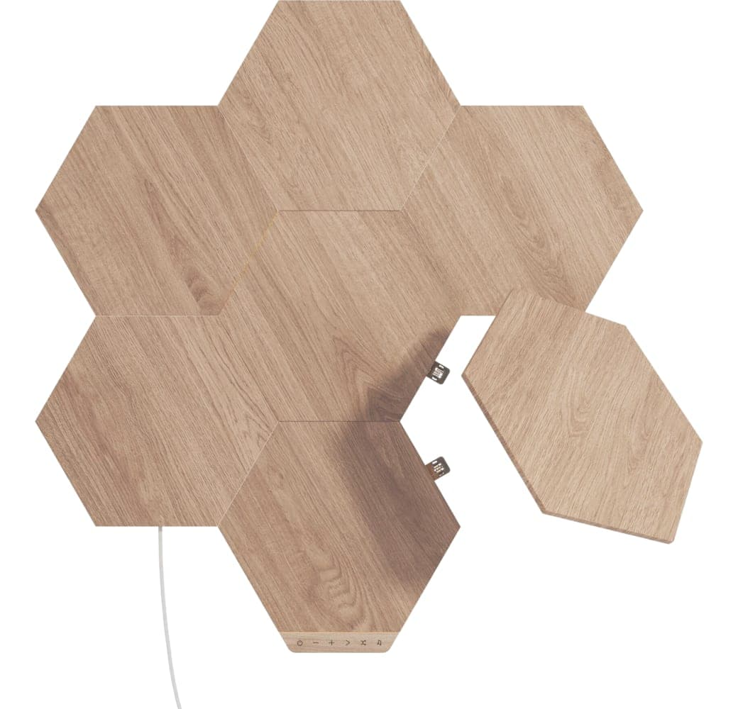 Wood Nanoleaf Elements Wood Look Hexagons Starter Kit 7x.1