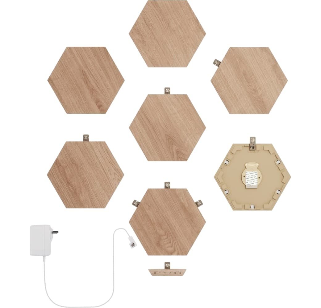 Wood Nanoleaf Elements Wood Look Hexagons Starter Kit 7x.3