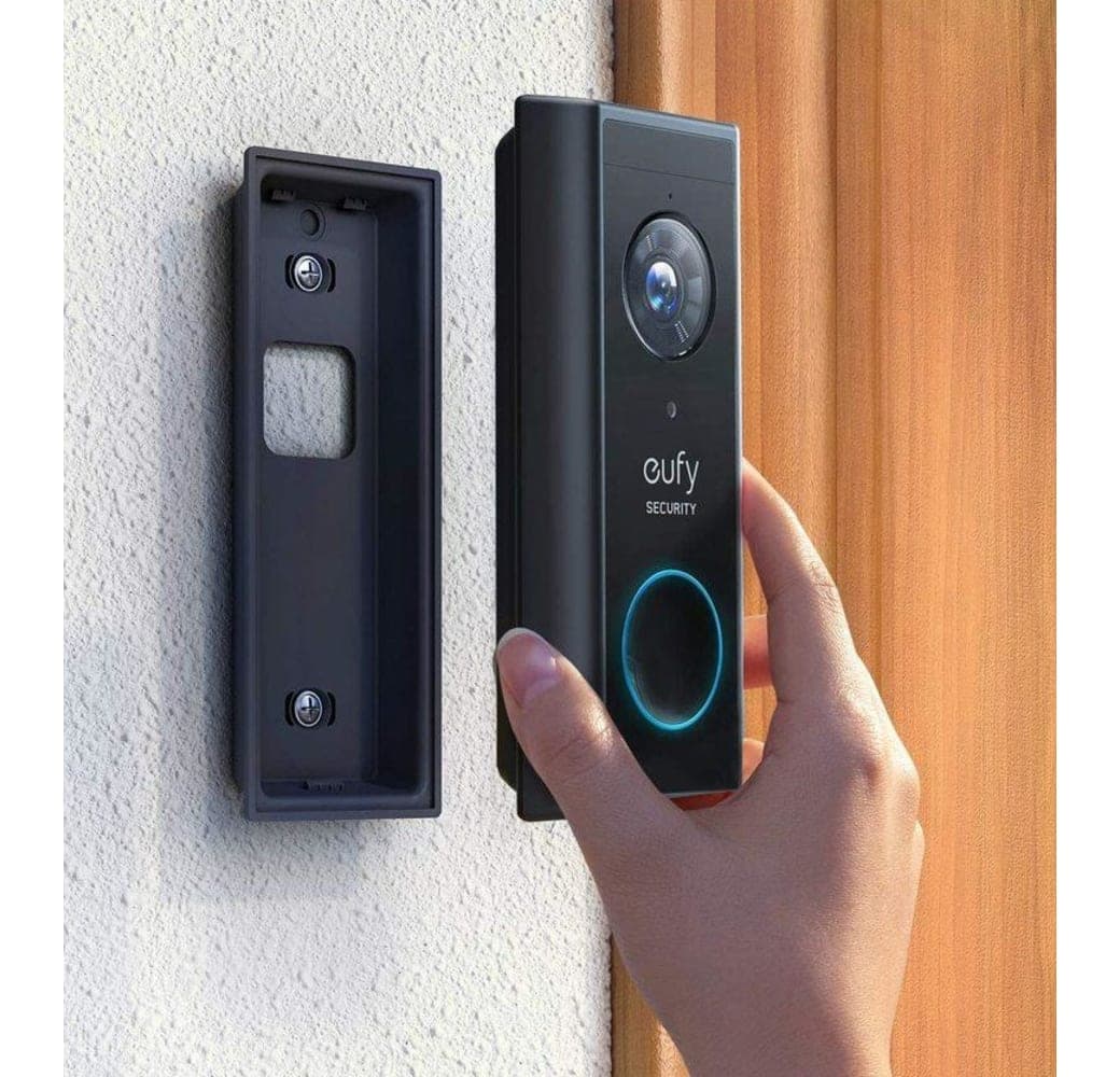 Black eufy Video Doorbell 2K (Battery-Powered) + Homebase 2.2