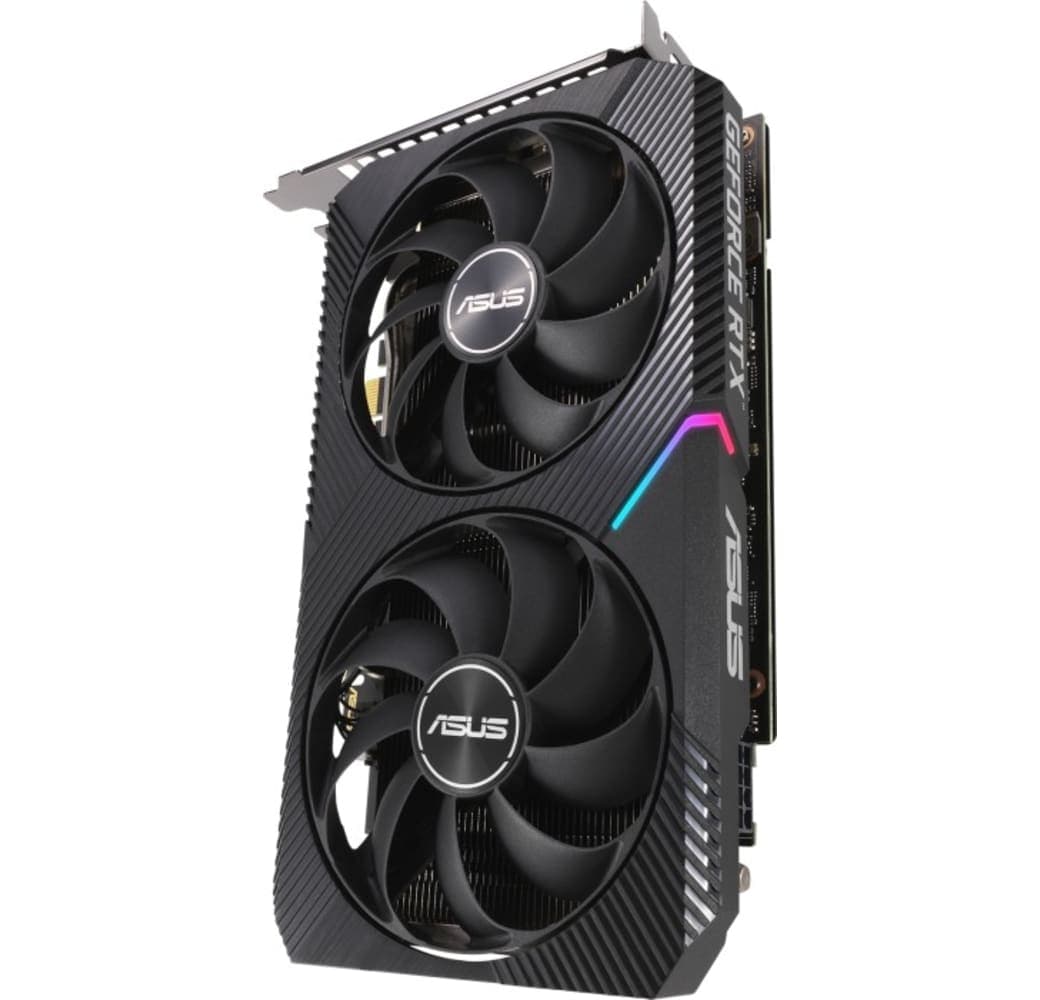 Schwarz Asus Dual GeForce RTX 3060 Ti V2 MINI Grafikkarte (LHR).6