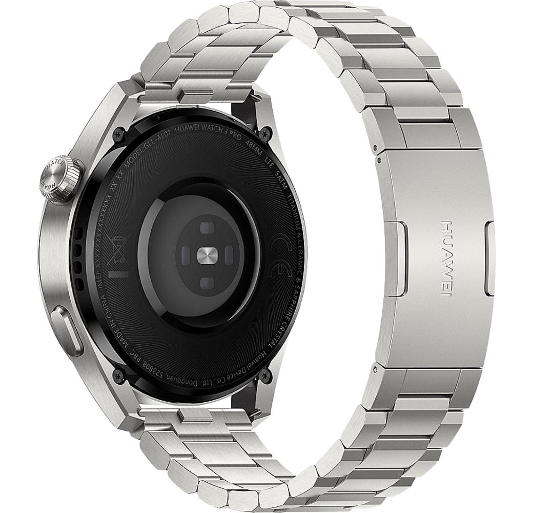 Silver Huawei Watch 3 Pro Elite GPS Smartwatch, Titanium Case, 48mm.3