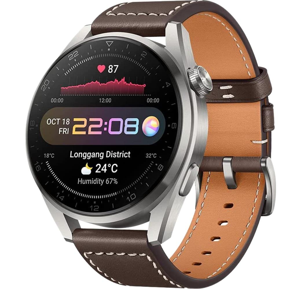 Brown Huawei Watch 3 Pro Classic GPS Smartwatch, Titanium Case, 48mm.1